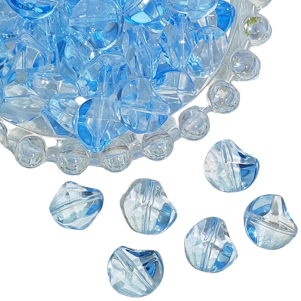 Irregular Moonstone Glass Beads 14mm Clear Pastel Mixed Colors 50pcs 5