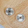 Coin Metal Beads 10mm Distressed Qing Dynasty Antique Style 100pcs 2