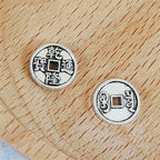 Coin Metal Beads 10mm Distressed Qing Dynasty Antique Style 100pcs 2