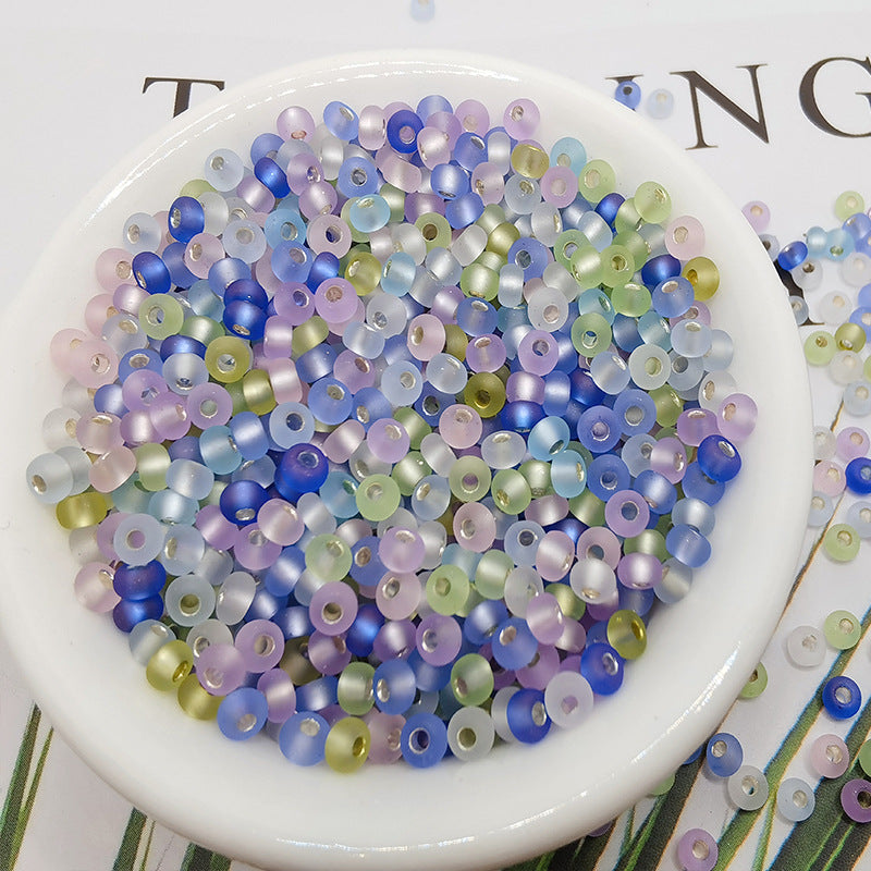Frosted Seed Glass Beads 3mm Pastel Transparent Colors 300pcs