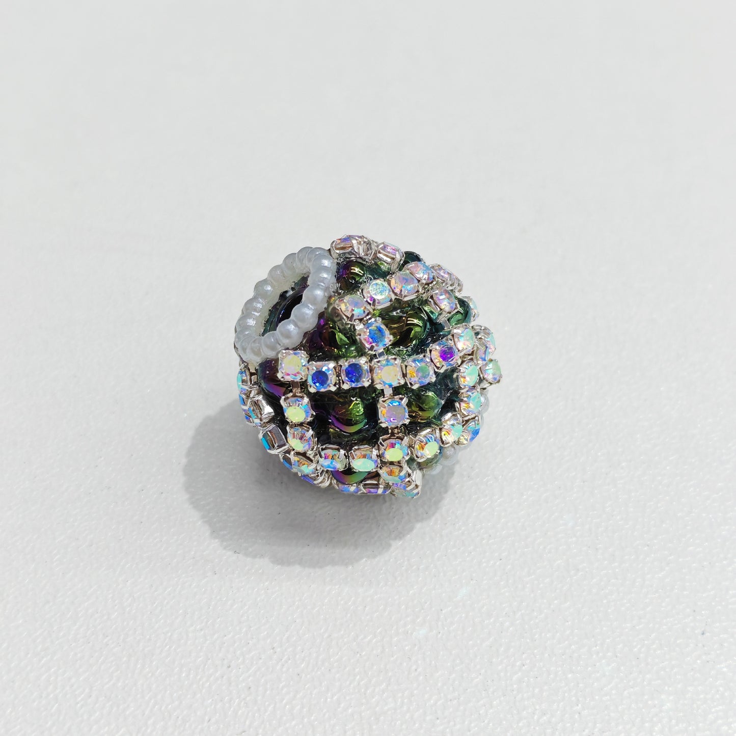 Rhinestone Bubblegum Beads 18mm Chain Enlaced Mixed Colors 4pcs 13