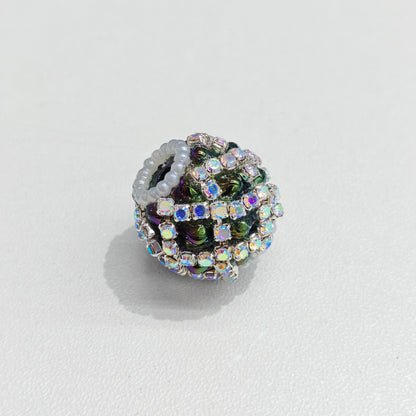 Rhinestone Bubblegum Beads 18mm Chain Enlaced Mixed Colors 4pcs 13