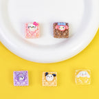 Cartoon Square Resin Beads 20mm Glossy Colorful 10pcs 3