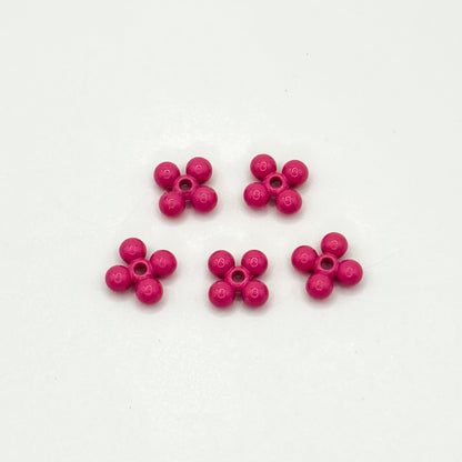 Four Leaf Clover Metal Beads 7.5mm Baking Painted Alloy Spacer 50pcs 9