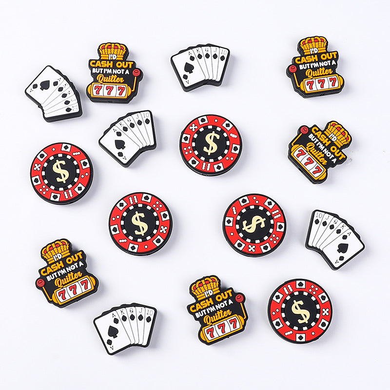 Silicone Focal Beads Casino Slot Machine 777 Crown Design 20pcs 3