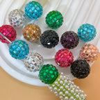 Rhinestone Round Clay Beads 16mm Bright Disco Ball 20pcs 3