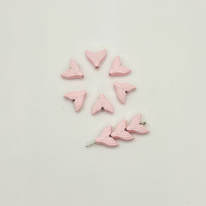 Mermaid Tail Metal Beads 10mm Pastel Painted Scales 20pcs 7