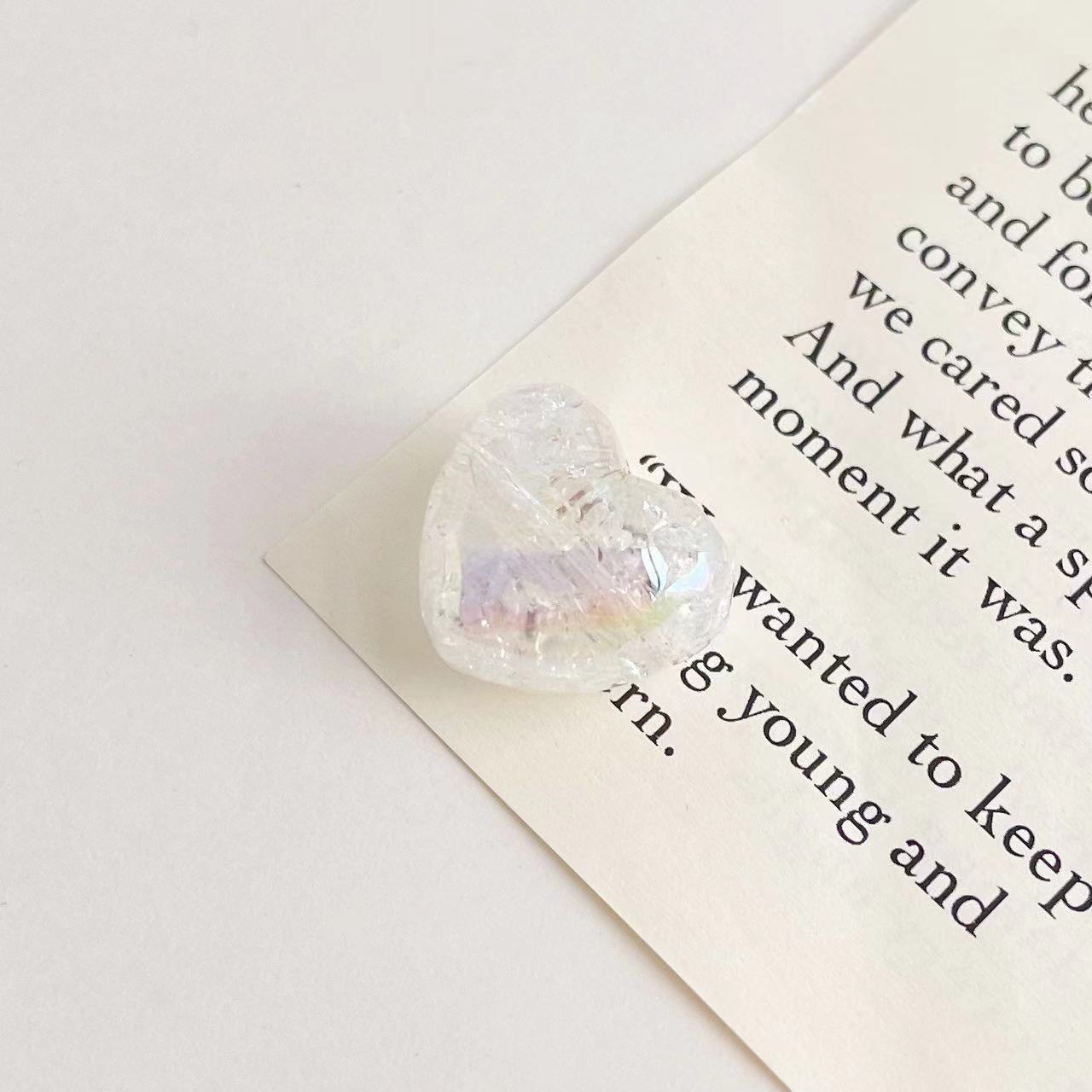 Plating Gradient Faceted Crackle Heart Acrylic Beads 22mm 50pcs 8