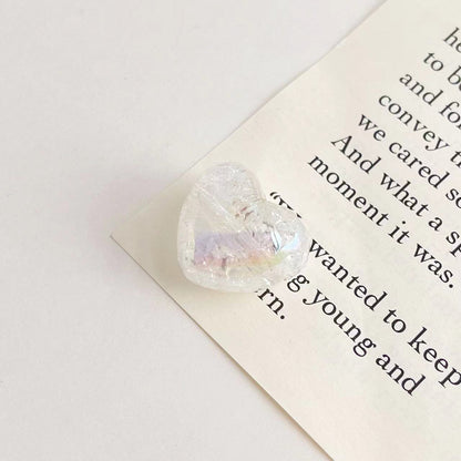 Plating Gradient Faceted Crackle Heart Acrylic Beads 22mm 50pcs 8