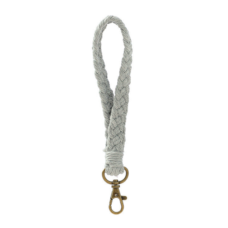 Macrame Crochet Phone Keychain Cotton Rope with Brass Clasp 4pcs 13