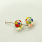 Lampwork Glass Beads Round 12mm Hand Painted Transparent Polka Dot 10pcs 11