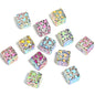 Square Acrylic Beads 14mm Grid and Fruit Pattern 50pcs 7