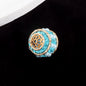Vintage Nepal 15mm Rhinestone Beads Artificial Pearl Embedded 6pcs 10