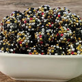 Rhinestone Bubblegum Beads 10-22mm Black Gold Silver Confetti 5pcs