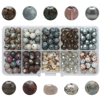 Crackle Round Glass Beads 8mm Pastel Colors Crackled Texture 200pcs 16