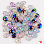 UV Plating Oval Faceted Acrylic Beads 20mm Magic Mirror 20pcs 6