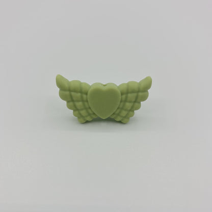Wing Silicone Beads Multi Colors 20pcs