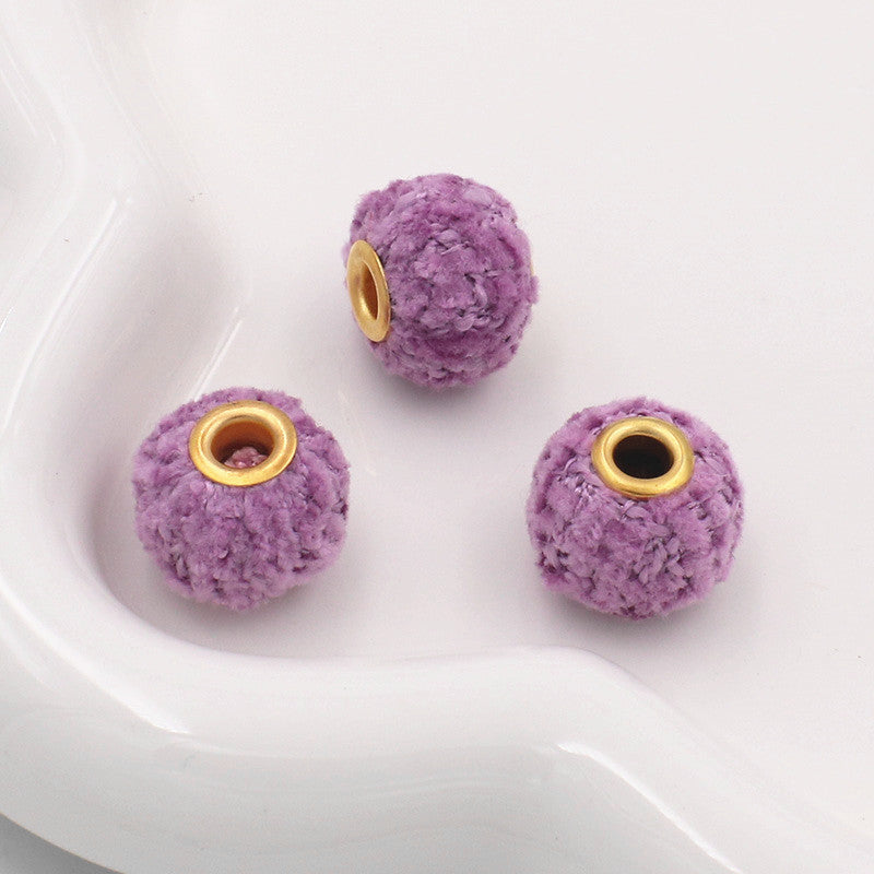 Fabric Woven Spacer Beads 15mm Mixed Colors 40pcs 15
