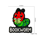Silicone Focal Beads Caterpillar Bookworm Text 3