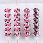 Hand Painted Acrylic Beads 16mm Black Pink Tone 10pcs