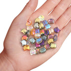 Plating Flat Cat Head Glass Beads 8mm x 10mm Iridescent Colors 30pcs 3