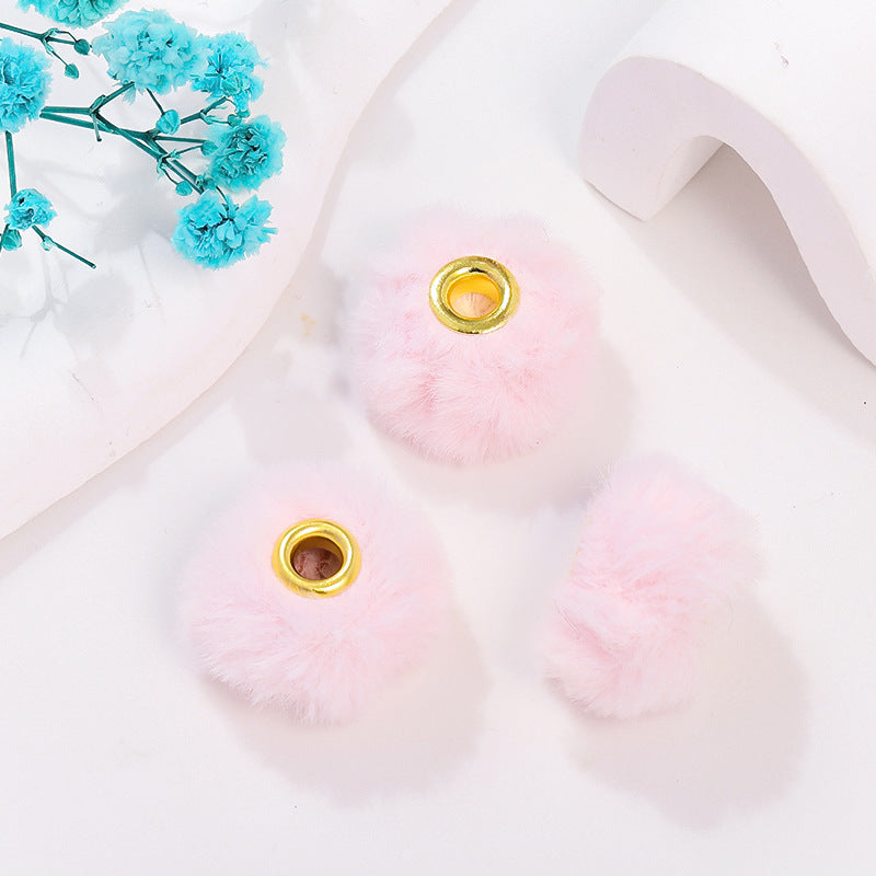 Fabric Fuzzy Abacus Spacer Beads 20mm Large Hole 50pcs 14