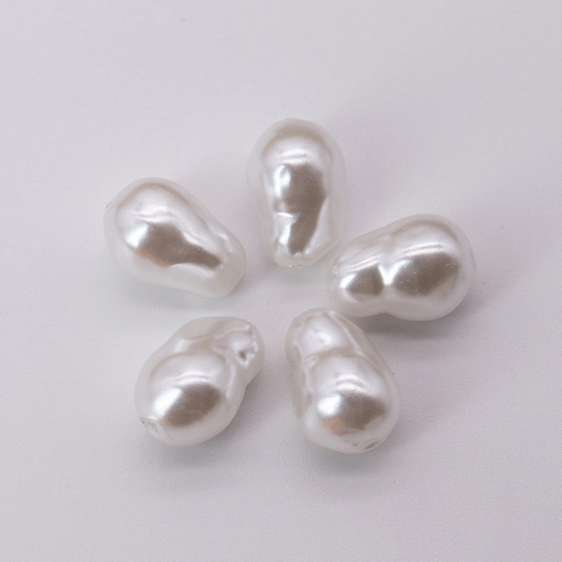 Iridescent Hoist Shaped Acrylic Beads 15x10mm Pearl Finish 150pcs