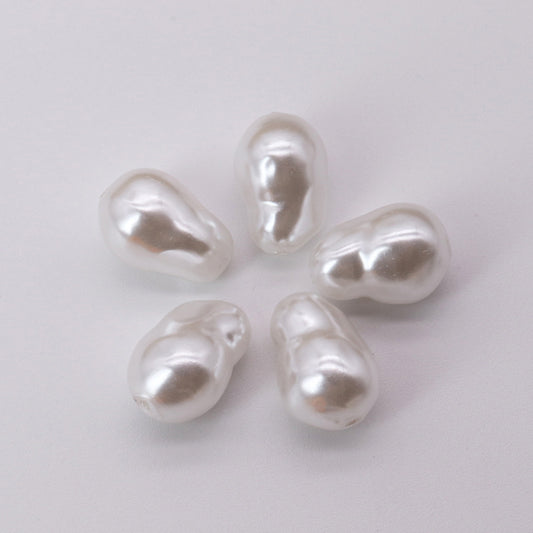 Iridescent Hoist Shaped Acrylic Beads 15x10mm Pearl Finish 150pcs