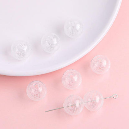 Hand Painted Hollow Polka Dotted Blown Glass Beads 14mm 4pcs 20