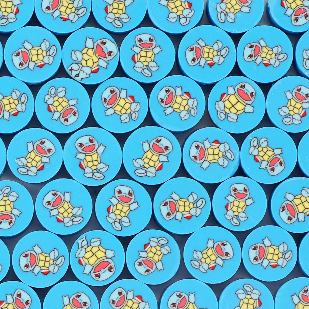 Flat Clay Beads 9mm Pokemon Series Colorful Character Faces 100pcs 15