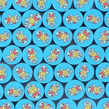 Flat Clay Beads 9mm Pokemon Series Colorful Character Faces 100pcs 15