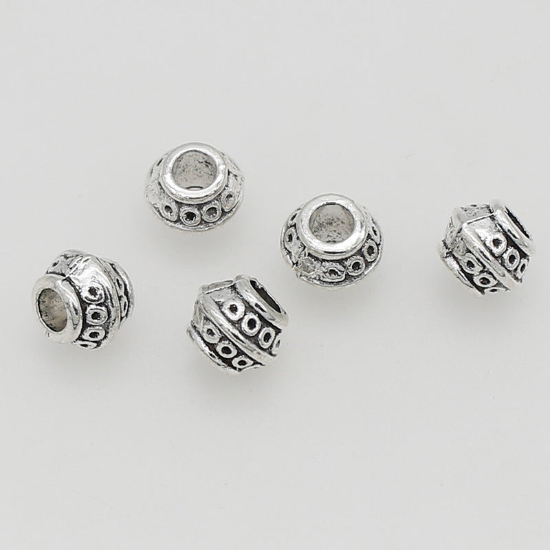 Alloy Circular Pattern Spacer Beads 9mm Large Hole 1pc 4
