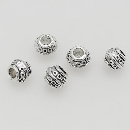 Alloy Circular Pattern Spacer Beads 9mm Large Hole 1pc 4