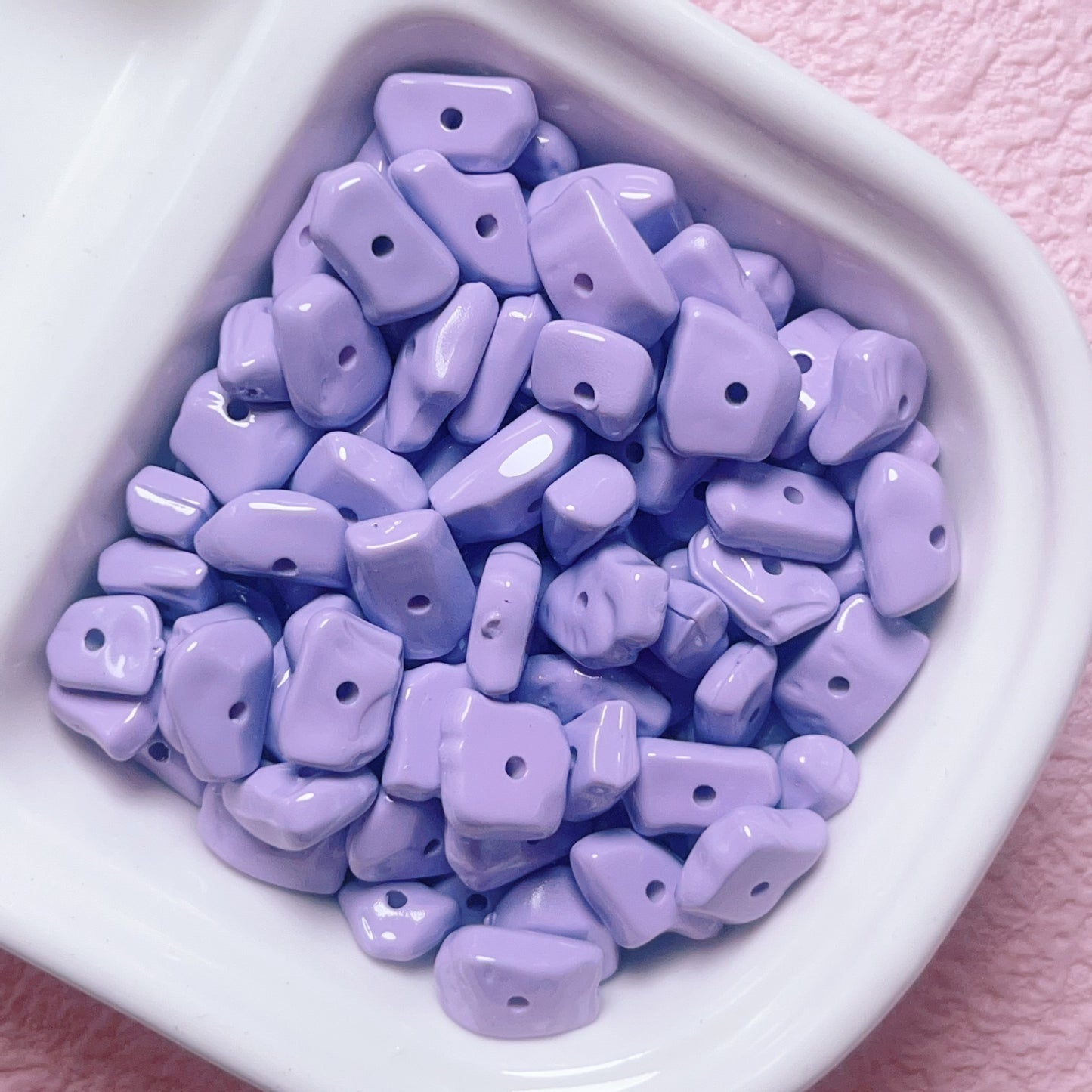 Painted Gravel Acrylic Beads 10mm Glossy Bright Colors 30pcs 13