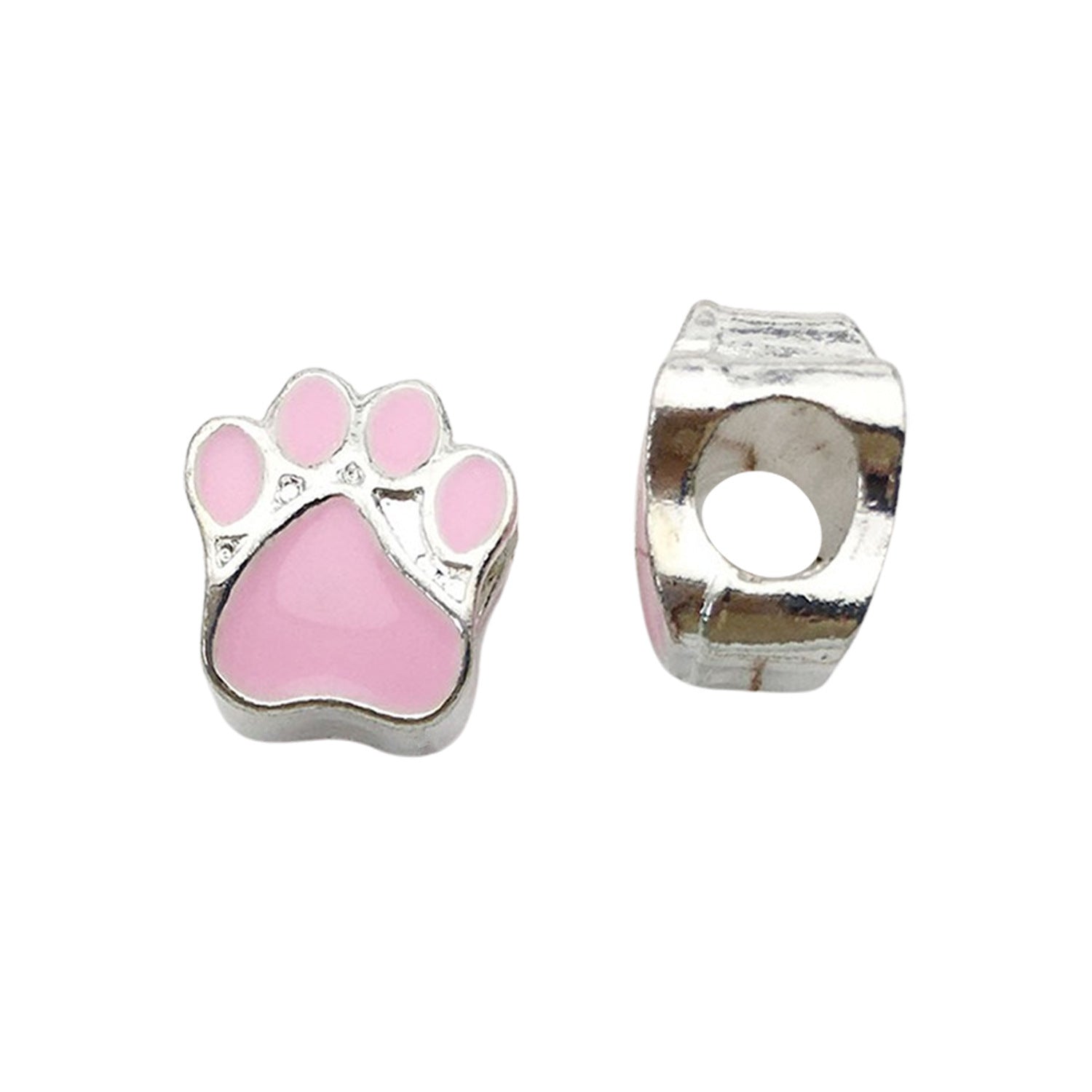 Bear Paw Metal Beads 10mm Enamel Zinc Alloy 20pcs 10