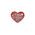 Silicone Focal Beads Valentine Roses Heart Shaped 20pcs 6