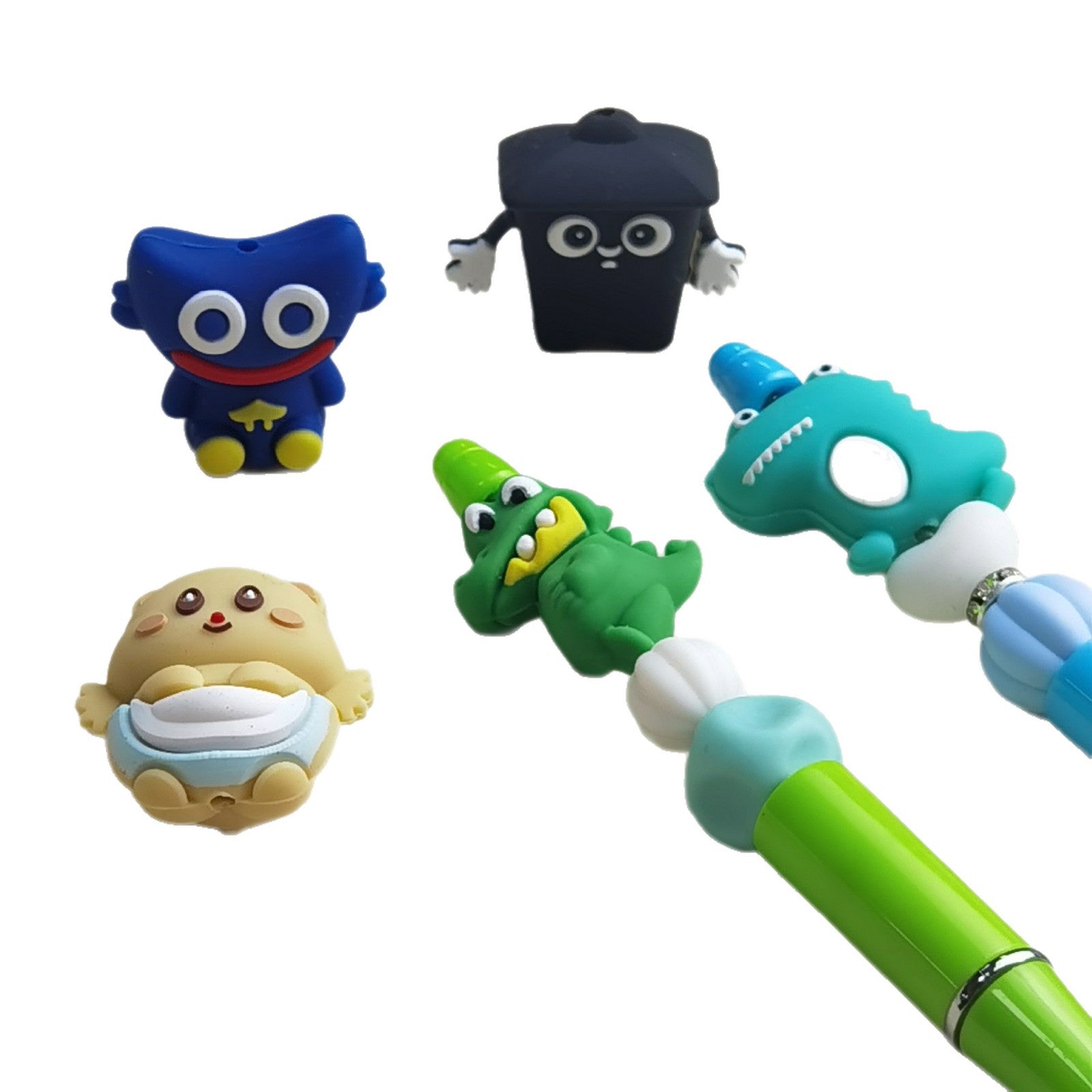 Silicone 3D Focal Beads Animal Dinosaur Bunny Raised Eye Detail 20pcs 4