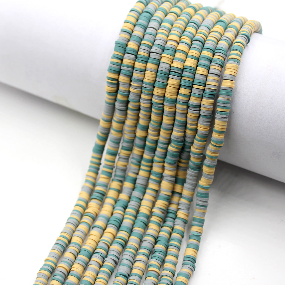 Flat Disc Clay Beads 6mm Colorful Matte Polymer 10strands 37