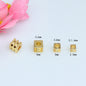 Brass Square Metal Beads 2.5/3/4mm Three Layer Polished Gold Tone 50pcs 2