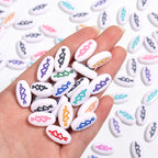 Oval Acrylic Beads 18mm Colorful Double Heart Large Hole 50pcs 3