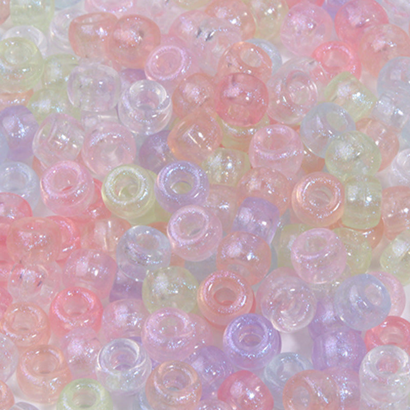 Multicolor Pony Beads Acrylic 9mm Smooth Finish 100pcs 21