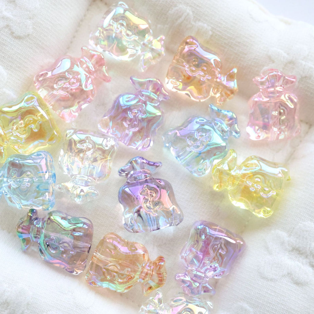 UV Plating Money Bag Acrylic Beads 22mm Translucent Pastel 20pcs 4