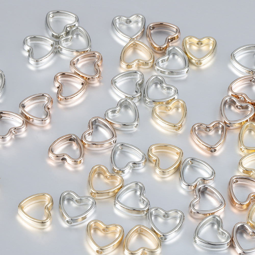 Hollow Heart Acrylic Beads 11x12mm CCB Plastic Mixed Colors 100pcs 5