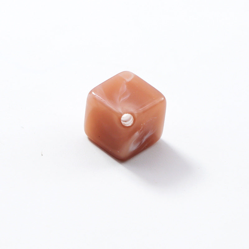 Ink Blooming Square Acrylic Beads 10mm Inclined Hole 100pcs 8