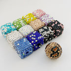 Leopard Print Rhinestone Polymer Clay Beads 14mm Square 15mm Round 10pcs