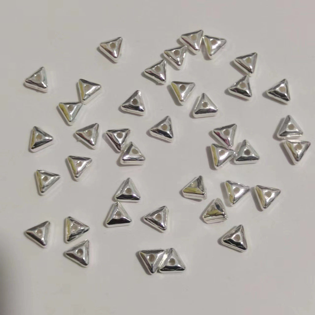 Tiny Triangular Acrylic Beads 4mm Silvery Spacer CCB Plastic 1000pcs