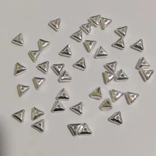Tiny Triangular Acrylic Beads 4mm Silvery Spacer CCB Plastic 1000pcs