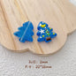 Hand Painted Christmas Tree Glass Beads 26mm Cartoon Pattern 1pc 12