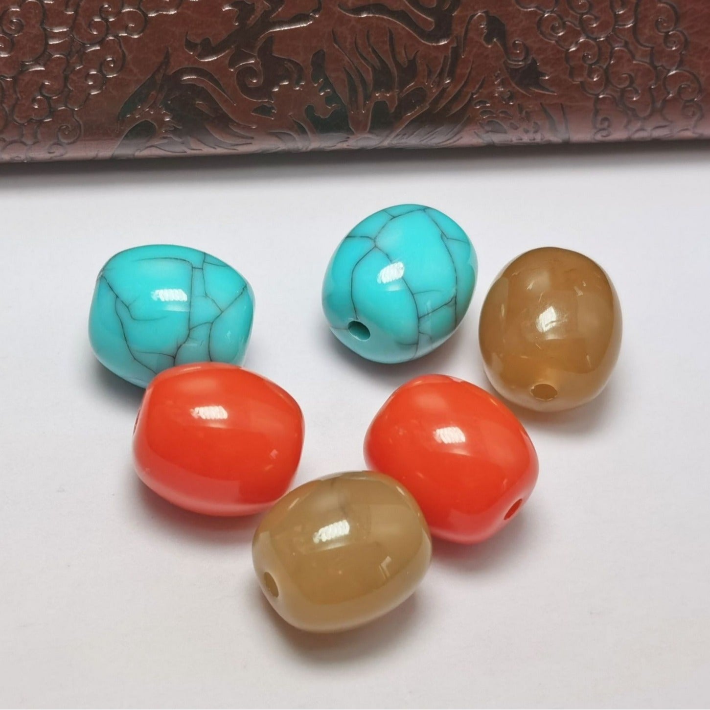 Imitation Turquoise Chunky Bucket Resin Beads 14mm Mixed Colors 40pcs 3