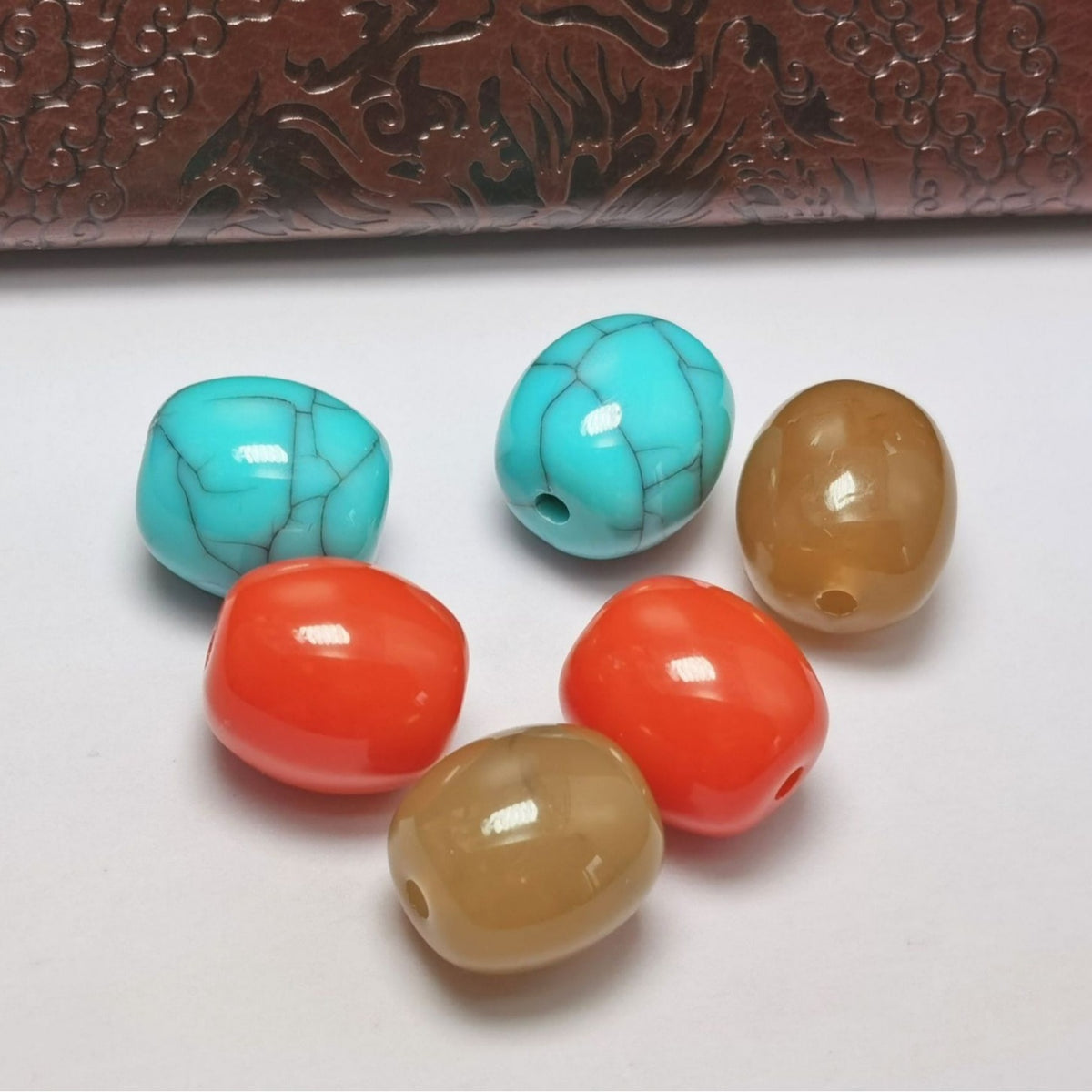 Imitation Turquoise Chunky Bucket Resin Beads 14mm Mixed Colors 40pcs 3